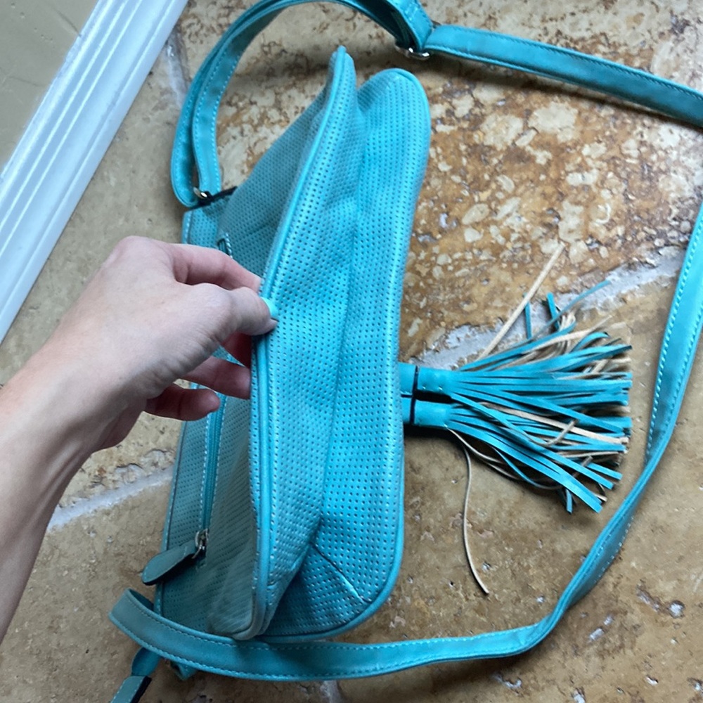 Nicole Miller New York teal purse handbag new fringe - Picture 8 of 16